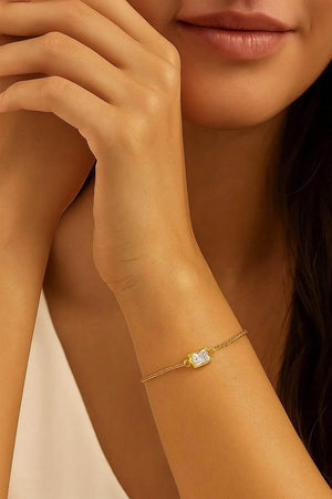 Celeste Cross – 14K Gold-Plated 925 Silver Zircon Bracelet - Jewellar