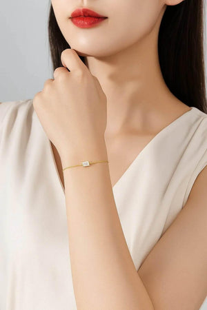Celeste Cross – 14K Gold-Plated 925 Silver Zircon Bracelet - Jewellar