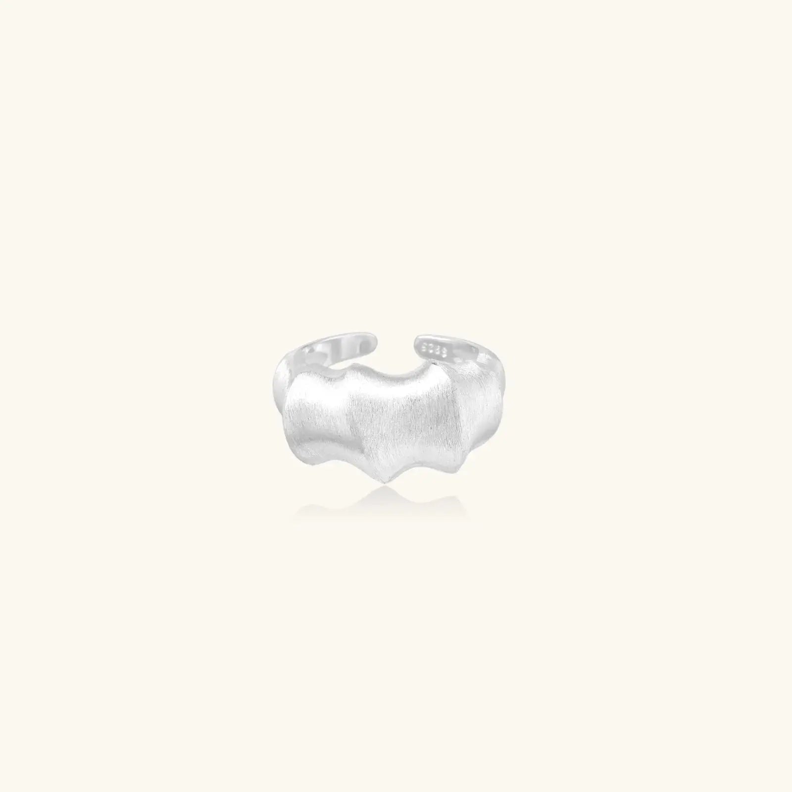Silver ring on a white background