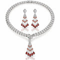 Snake Tassel Zirconia Necklace & Earring Set - 925 Sterling Silver