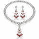 Snake Tassel Zirconia Necklace & Earring Set - 925 Sterling Silver