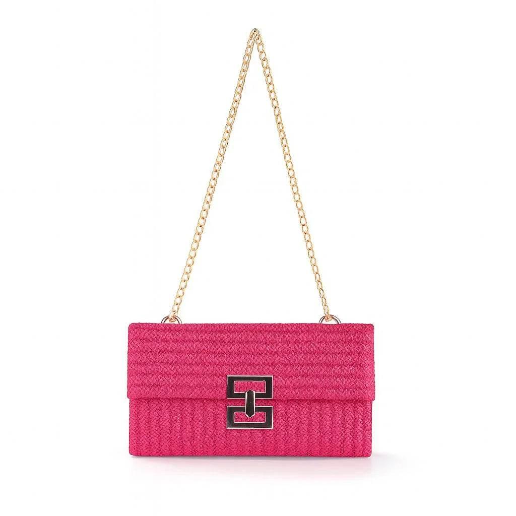 Soléa – Straw Chain Flap Bag - Jewellar