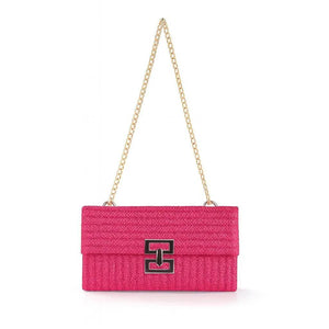 Soléa – Straw Chain Flap Bag - Jewellar
