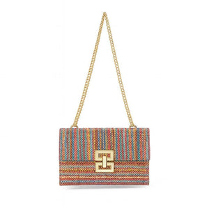 Soléa – Straw Chain Flap Bag - Jewellar