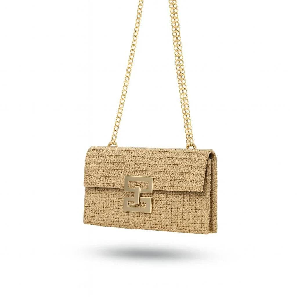 Soléa – Straw Chain Flap Bag - Jewellar