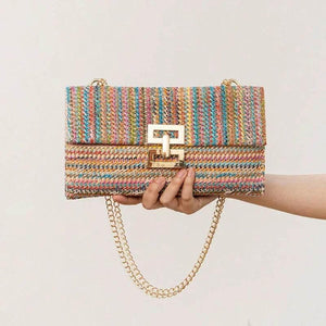 Soléa – Straw Chain Flap Bag - Jewellar