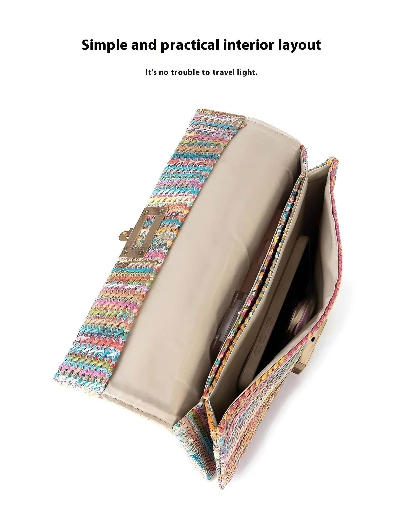 Soléa – Straw Chain Flap Bag - Jewellar