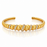 Sorelle Ribbed Twist Zirconia Cuff - 18K Gold-Plated 925 Sterling Silver  Jewellar