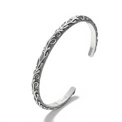 Tang Bloom – 925 Silver Carved Vintage Bracelet - Jewellar