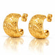 Textured Dome Stud Earrings - 18K Gold PVD or Silver Tone