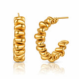 Torselle Sculpted Twist Hoop Earrings - 14K Gold Plated