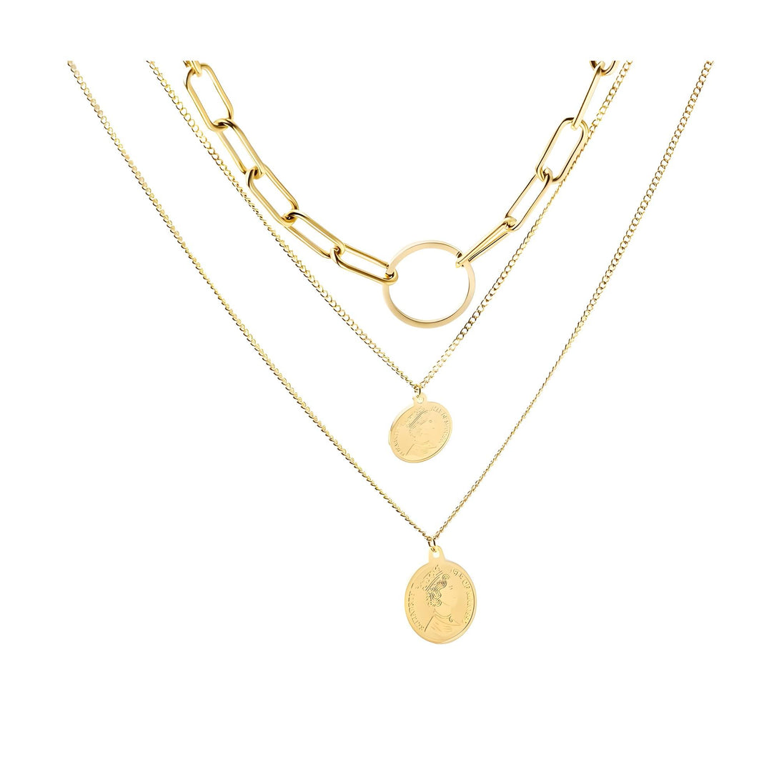 Triple Layered Coin Necklace
