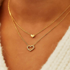 Twinheart Glow – 925 Silver Double Heart Zircon Necklace - Jewellar