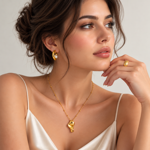 Velora Adjustable Folded Petal Necklace - 18K Gold-Plated 925 Sterling Silver  Jewellar