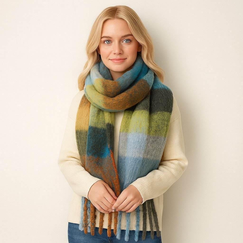 Velora Checks – Winter Cashmere-Feel Scarf - Jewellar