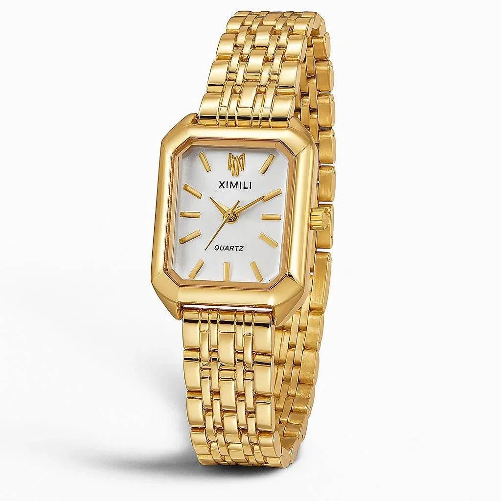 Velora Square – Elegant Steel Strap Quartz Watch - Jewellar
