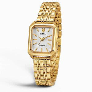 Velora Square – Elegant Steel Strap Quartz Watch - Jewellar