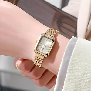 Velora Square – Elegant Steel Strap Quartz Watch - Jewellar