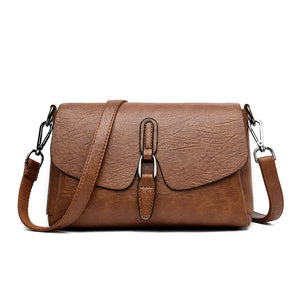 Retro-style PU leather crossbody shoulder bag with flap cover – Veloria Crossbody by Jewellar