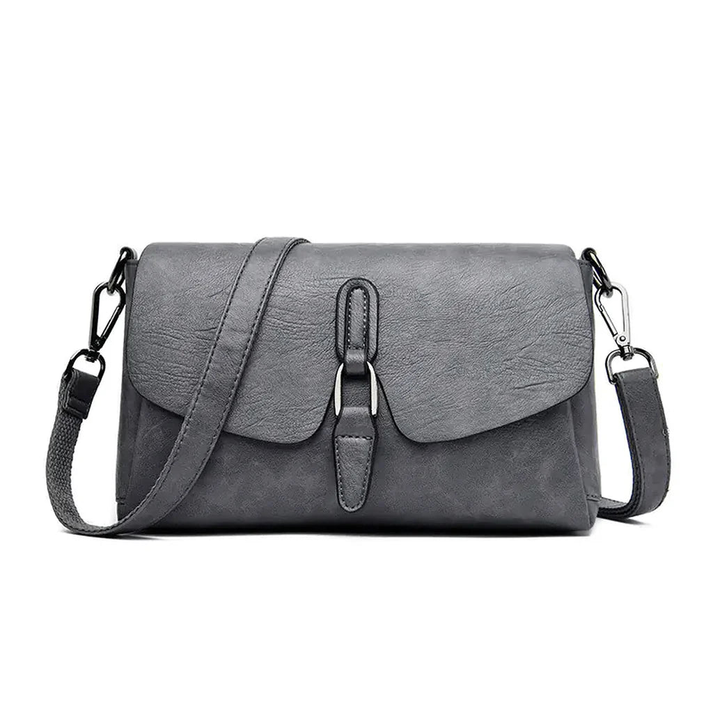 Retro-style PU leather crossbody shoulder bag with flap cover – Veloria Crossbody by Jewellar