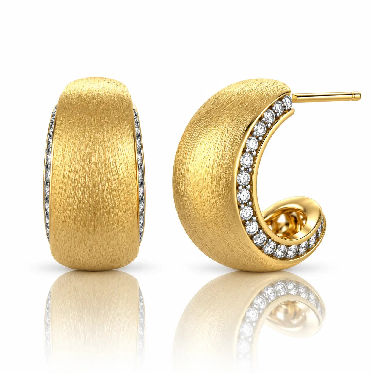 Velvet Arc Huggies - 18K Gold Plated