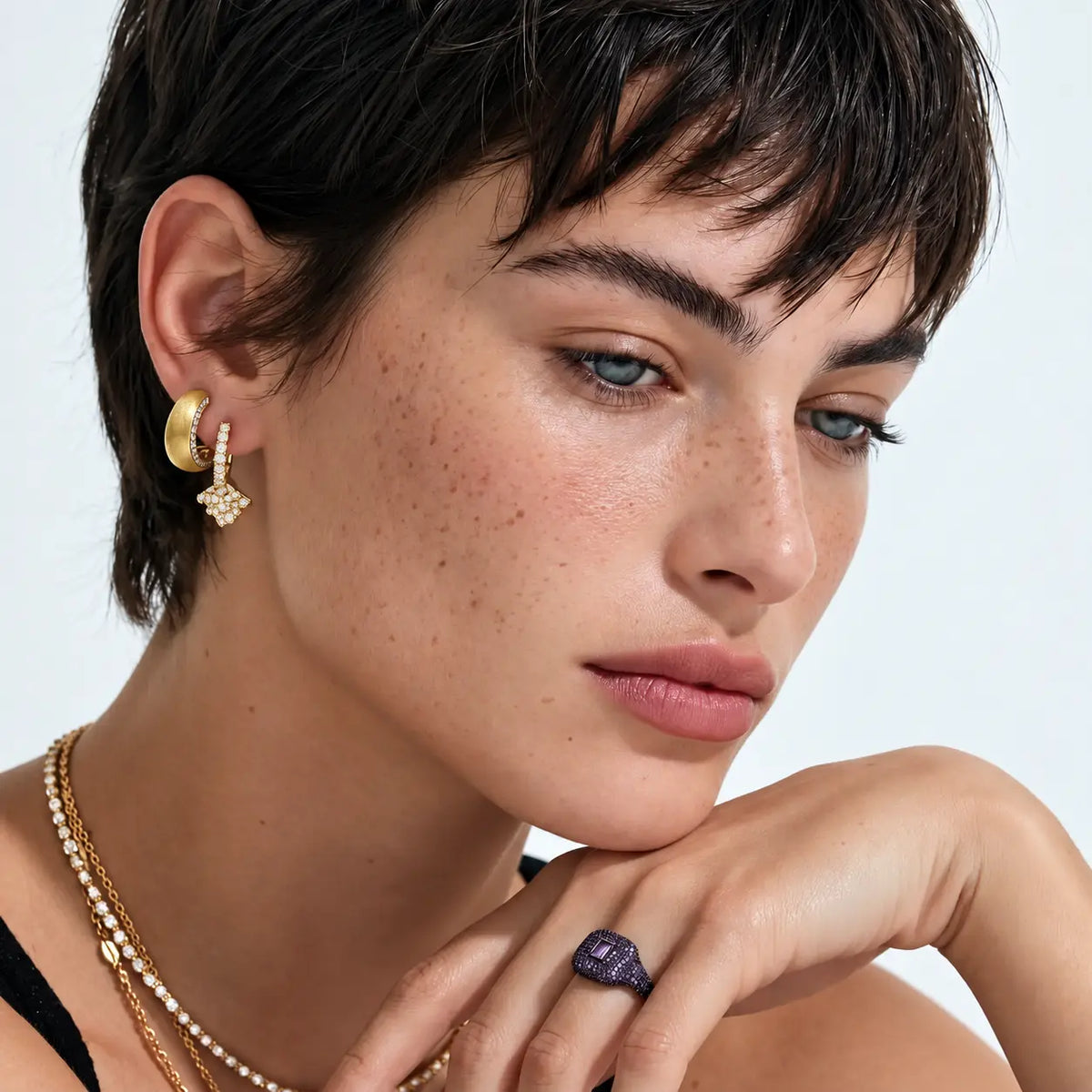 Velvet Arc Huggies - 18K Gold Plated