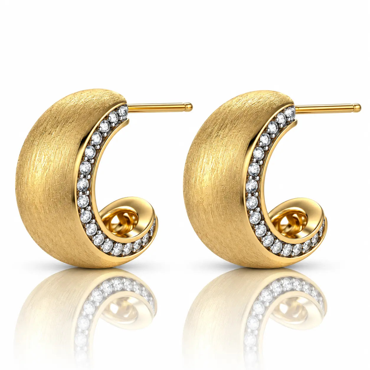 Velvet Arc Huggies - 18K Gold Plated