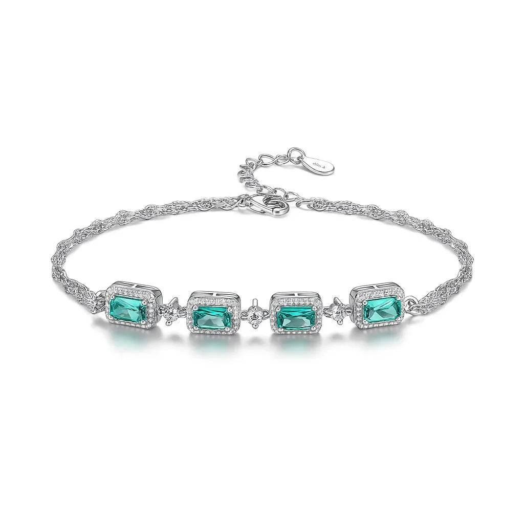 Verde Grace – 925 Silver Emerald Bracelet for Women - Jewellar