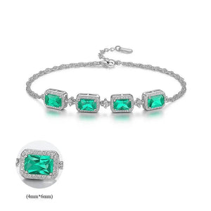 Verde Grace – 925 Silver Emerald Bracelet for Women - Jewellar