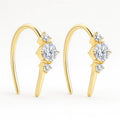 NovaFlare S925 sterling silver moissanite stud earrings, 0.36 ct each, white or gold finish with push-back closures.