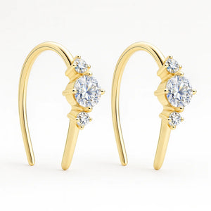 NovaFlare S925 sterling silver moissanite stud earrings, 0.36 ct each, white or gold finish with push-back closures.