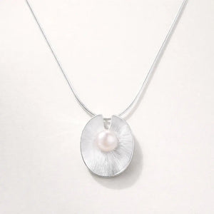 Aurora Pearl Disc – 925 Sterling Silver Necklace Jewellar