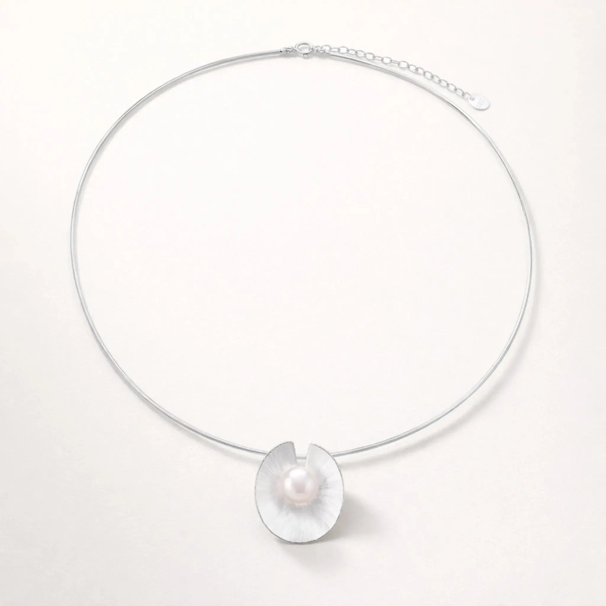 Aurora Pearl Disc – 925 Sterling Silver Necklace Jewellar