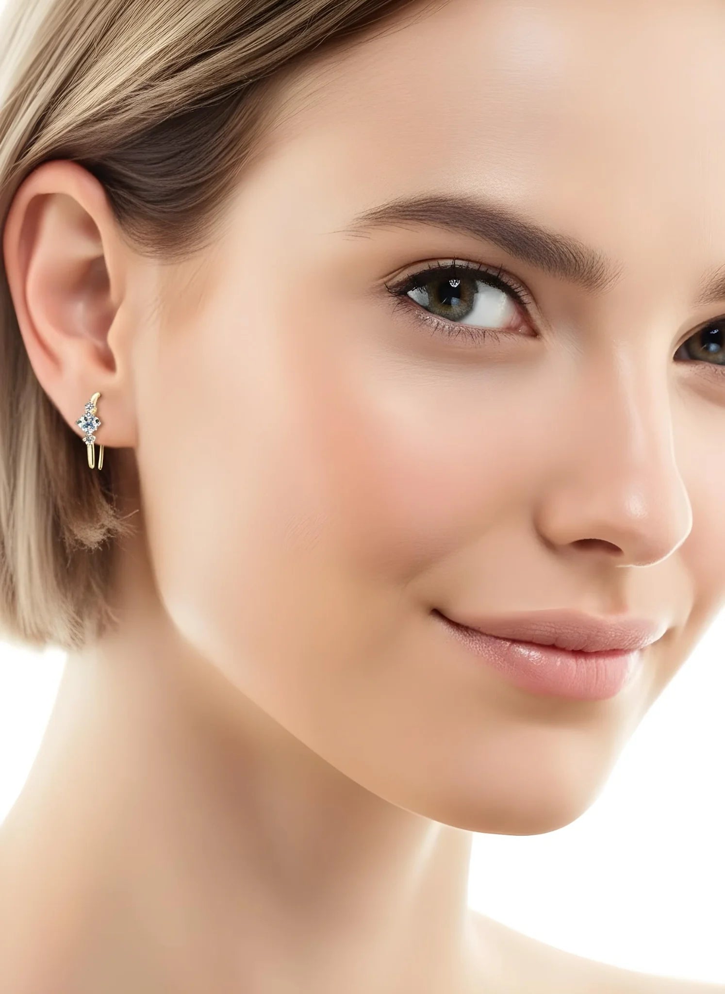 NovaFlare S925 sterling silver moissanite stud earrings, 0.36 ct each, white or gold finish with push-back closures.