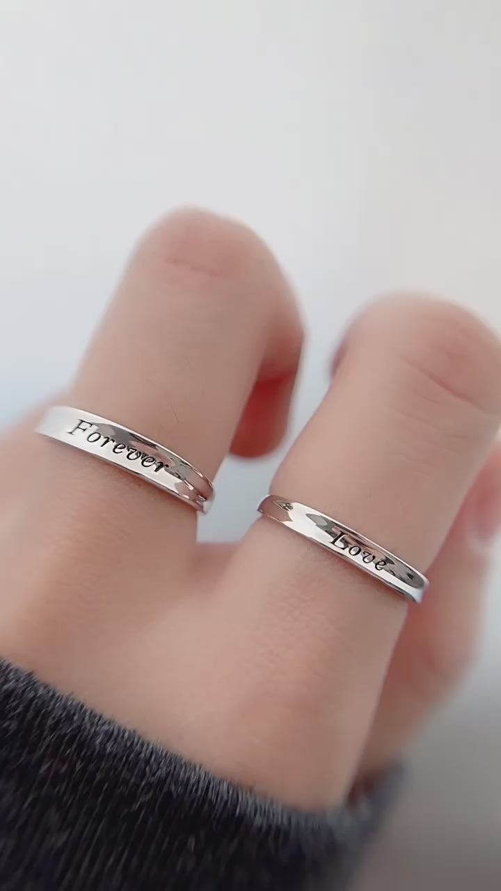 Forever Love Couple Ring Set - 925 Sterling Silver