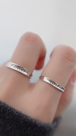 Forever Love Couple Ring Set - 925 Sterling Silver
