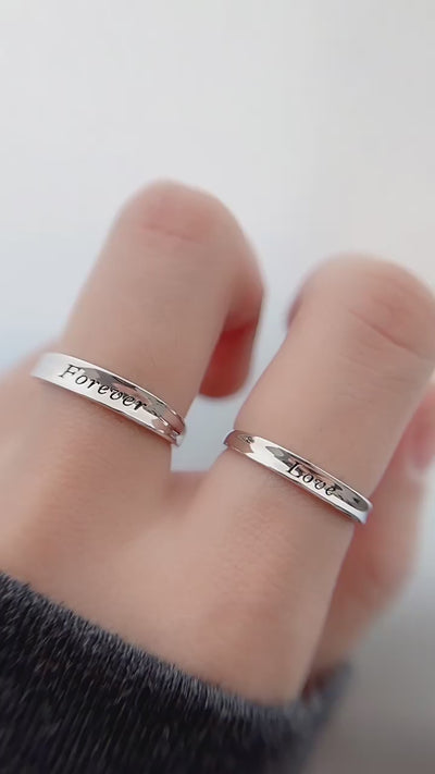 Forever Love Couple Ring Set - 925 Sterling Silver