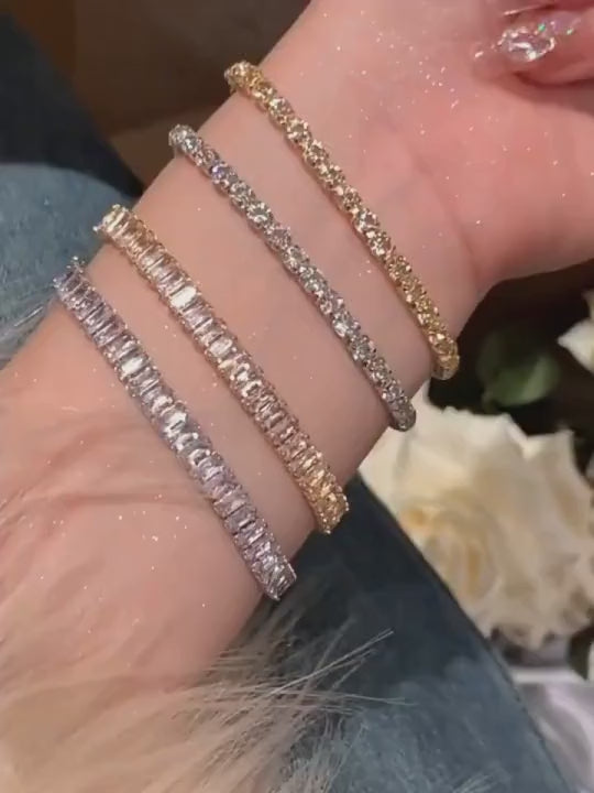 Adjustable rhinestone bracelet with tassels – Gleam Tassel in silver, gold, and rose gold